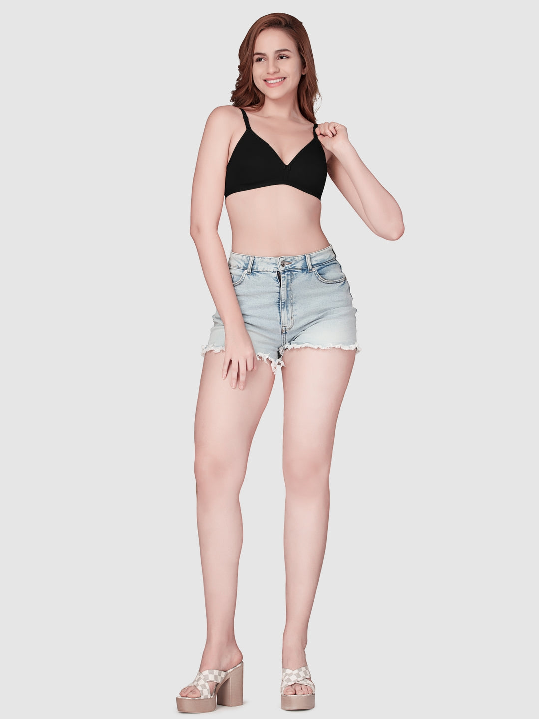 Daisy Dee Black and Skin Non Padded Non Wired Full Coverage Bra Pack of 2 - NADR-Black/Skin