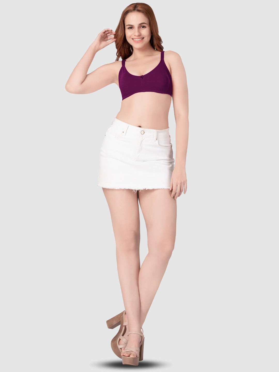 Daisy Dee Rani Pink and Wine Non Padded Non-Wired Full Coverage T-Shirt Bra Pack of 2 - NANYA-R.Pink/Wine