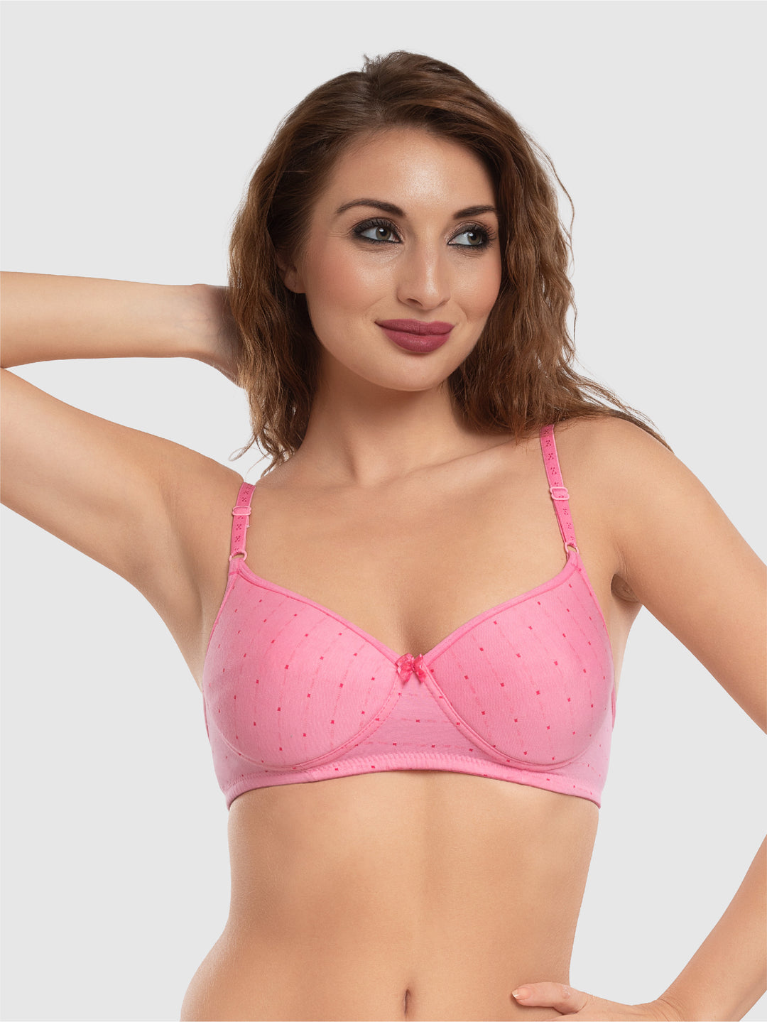 Daisy Dee Crimson Red and Pink Padded Non-Wired Full Coverage T-Shirt Bra Pack of 2 - NCHL-C.RED/PINK