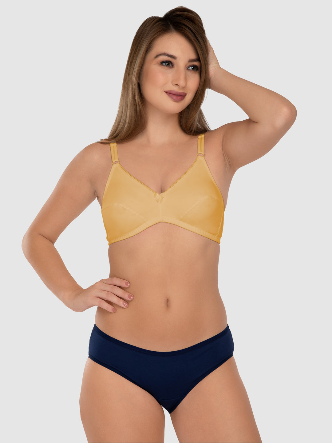 Daisy Dee Black and Skin Non Padded Non-Wired Full Coverage Everyday Bra Pack of 2 - NFERY-Black/Skin