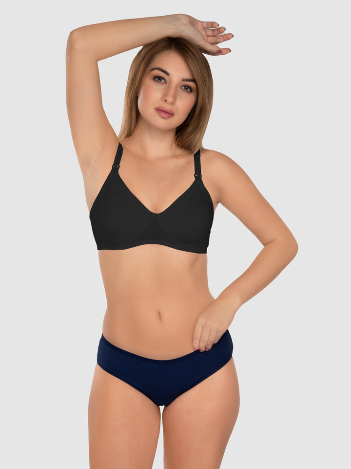 Daisy Dee Skin and Black Non Padded Full Coverage Maternity Bra Pack of 2 - NMDNA-Skin/Black