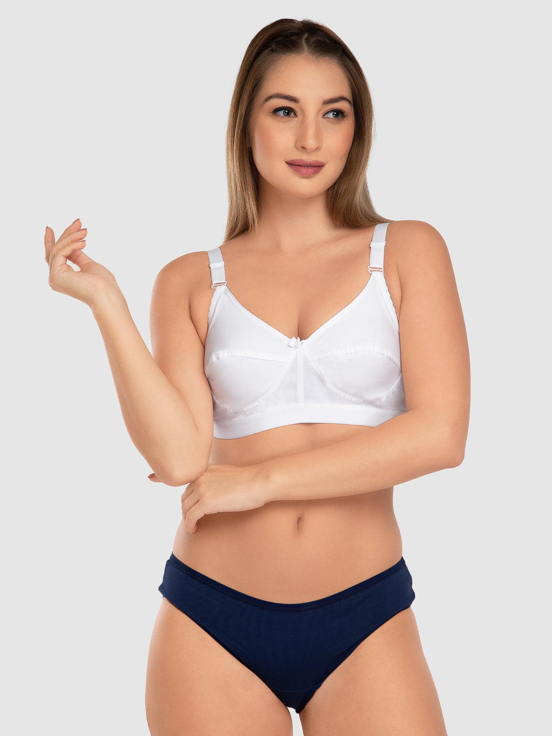 Daisy Dee Skin and White Non Padded Non Wired Full Coverage Bra Pack of 2 - NACNT-Skin/White