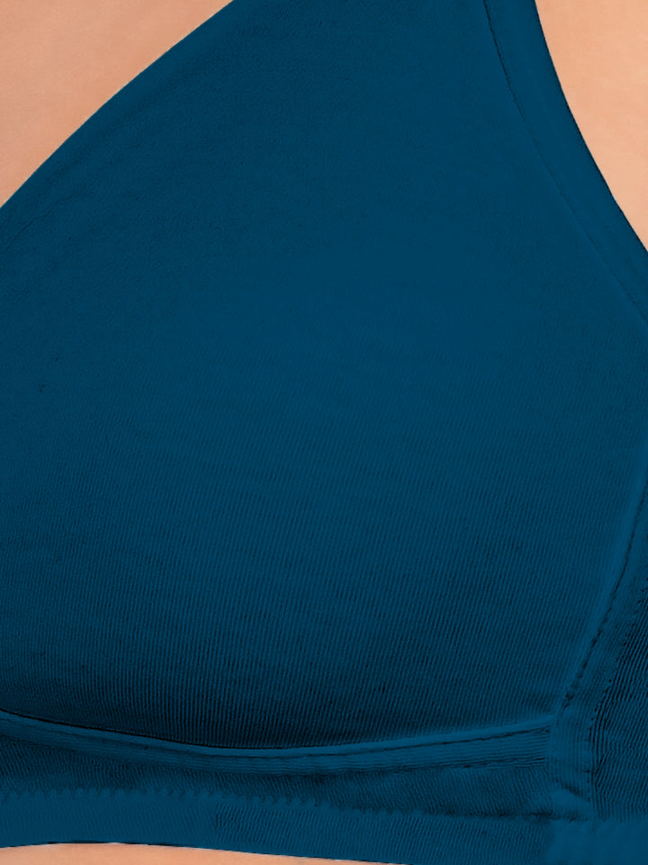 Daisy Dee Yellow and E.Blue Non Padded Non-Wired Full Coverage T-Shirt Bra Pack of 2 - NDSZN-Yellow/E.Blue