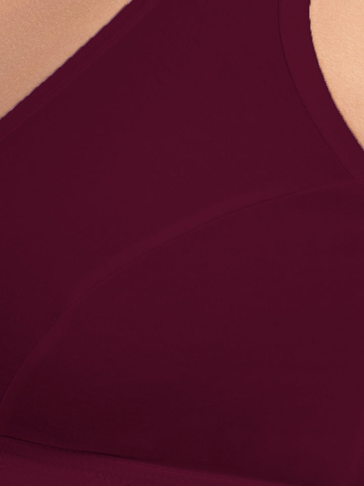 Daisy Dee Black and Maroon Non Padded Wirefree Full Coverage Sports Bra Pack of 2 - NLRA-BLACK/MAROON