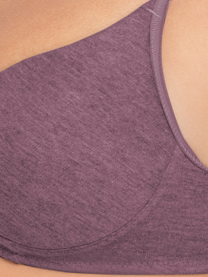 Daisy Dee Light Grey and Wine Padded Non-Wired Full Coverage Bra Pack of 2 - NJZZ-L.GREY/WINE