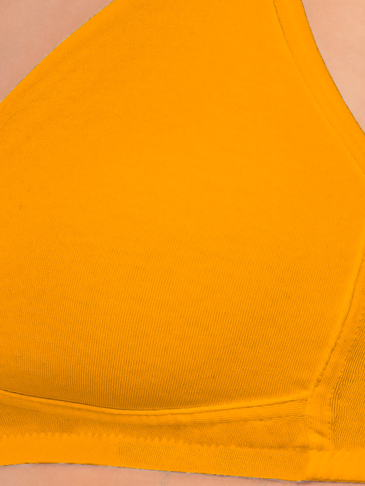 Daisy Dee Yellow and White Non Padded Non-Wired Full Coverage T-Shirt Bra Pack of 2 - NDSZN-Yellow/White