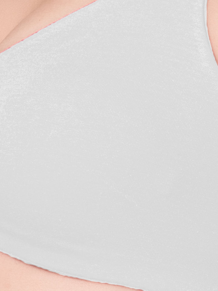 Daisy Dee Rani Pink and White Non Padded Non-Wired Full Coverage T-Shirt Bra Pack of 2 - NANYA-R.Pink/White