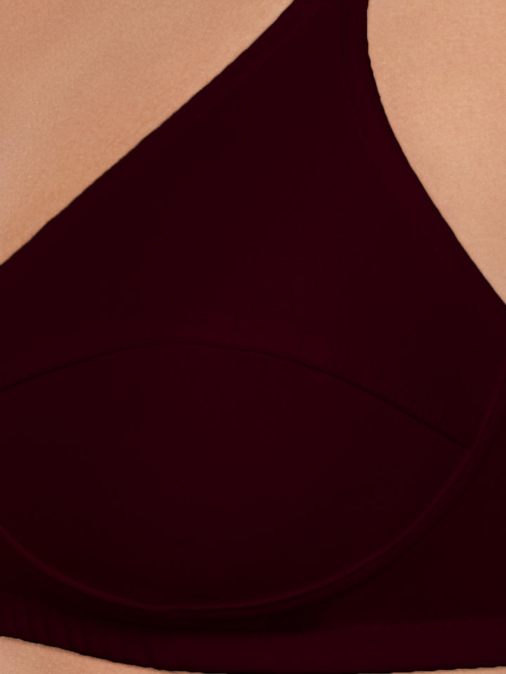 Daisy Dee T.Blue and Maroon Non Padded Non-Wired Full Coverage Bra Pack of 2 - NSHTL-T.BLUE/MAROON