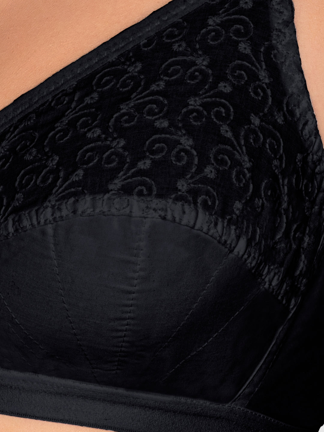 Daisy Dee Black and Skin Non Padded Non-Wired Full Coverage Bra Pack of 2 - NILIGNCE-Black/Skin