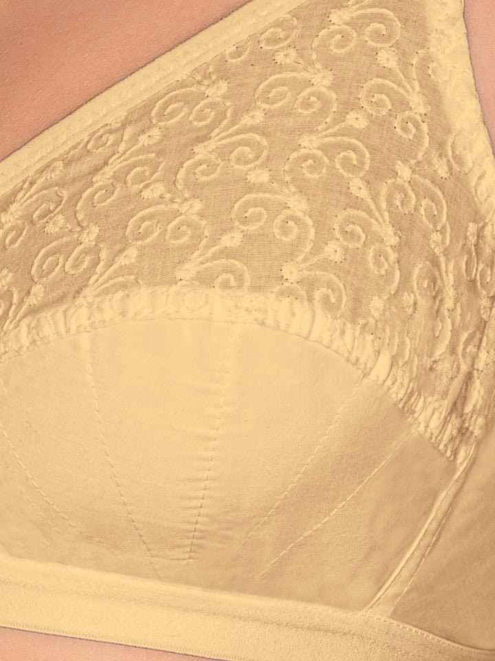 Daisy Dee White and Skin Non Padded Non-Wired Full Coverage Bra Pack of 2 - NILIGNCE-White/Skin