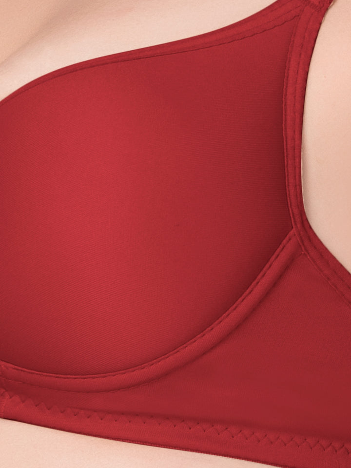 Daisy Dee Maroon and Skin Padded Non-Wired Full Coverage Bra Pack of 2 - NKWI-Maroon/Skin