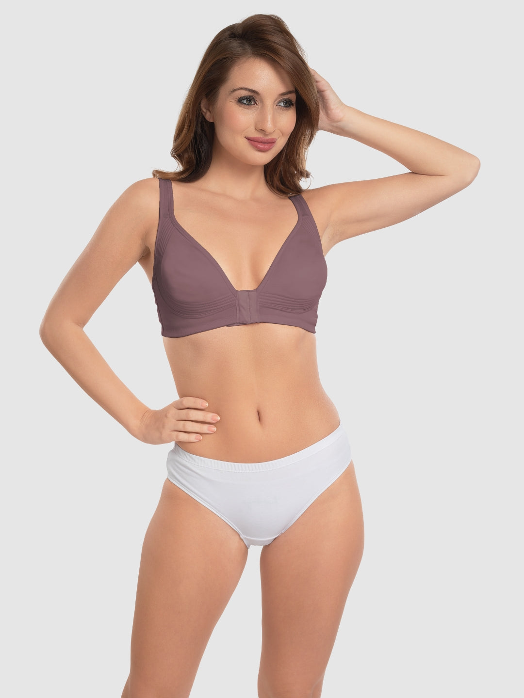 Daisy Dee Berry Non Padded Non-Wired Full Coverage Front Open Bra - NRIA-Berry