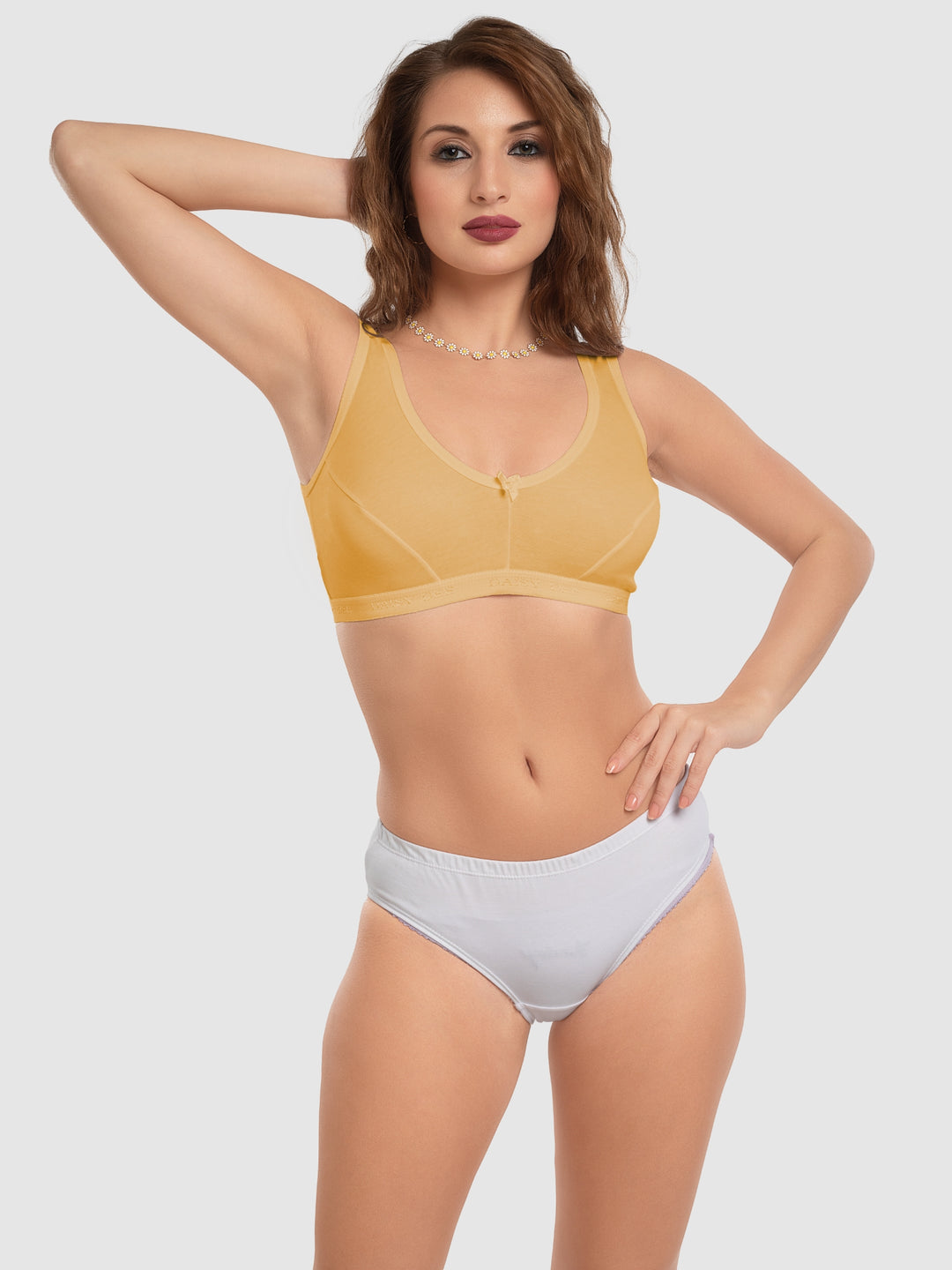 Daisy Dee Beige Non Padded Non Wired Full Coverage Sports Bra NLRA-Beige