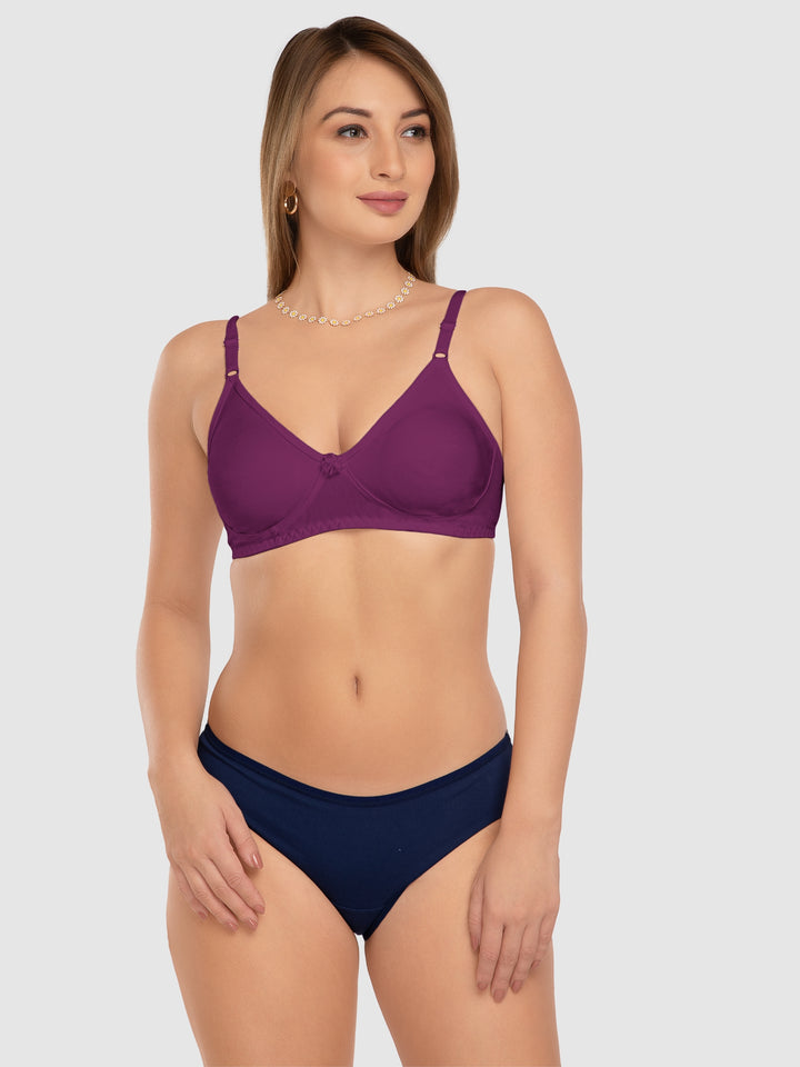 Daisy Dee A.Rose and Berry Non Padded Wirefree Full Coverage Bra Pack of 2 - NLBLA-2PK-A.ROSE/BERRY