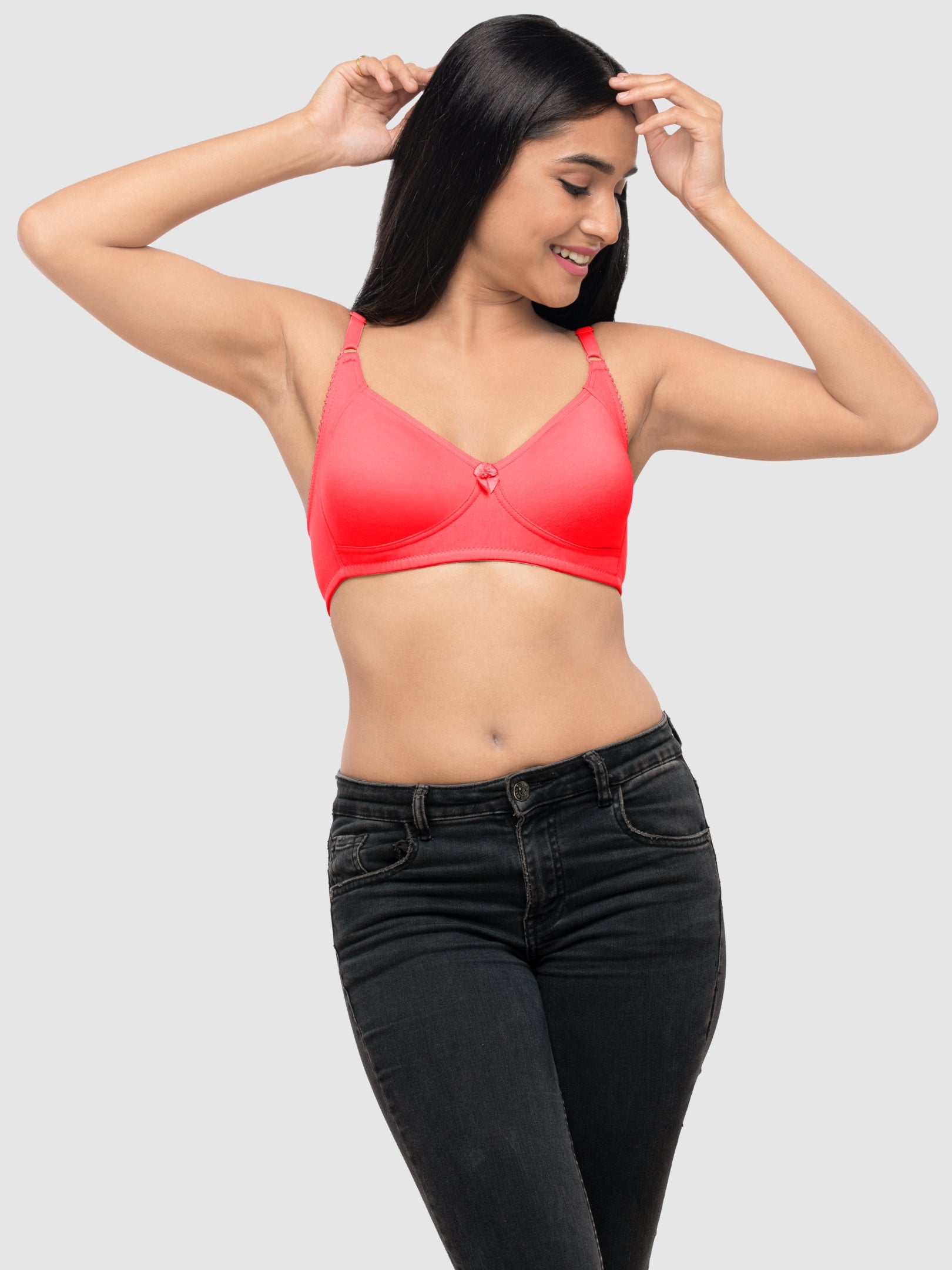 Lovable Coral Pink Non Padded Non Wired Full Coverage Bra Contours-C Pink