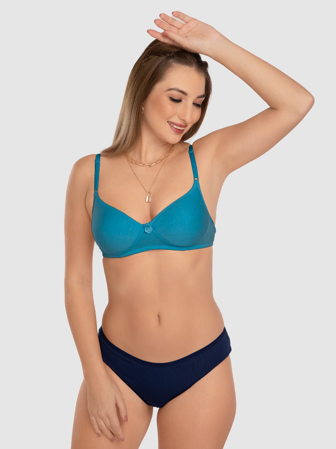 Daisy Dee Teal Blue Padded Non Wired Full Coverage Bra NCHL-T. Blue