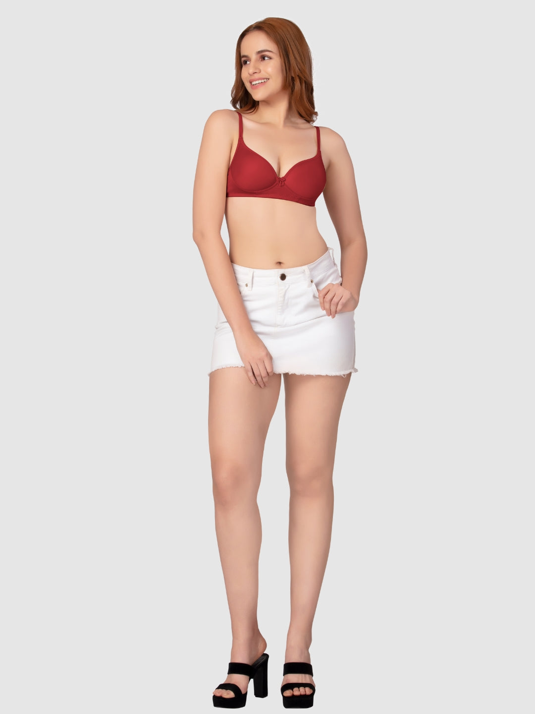 Daisy Dee Maroon Padded Non Wired Full Coverage Bra NKWI-Maroon