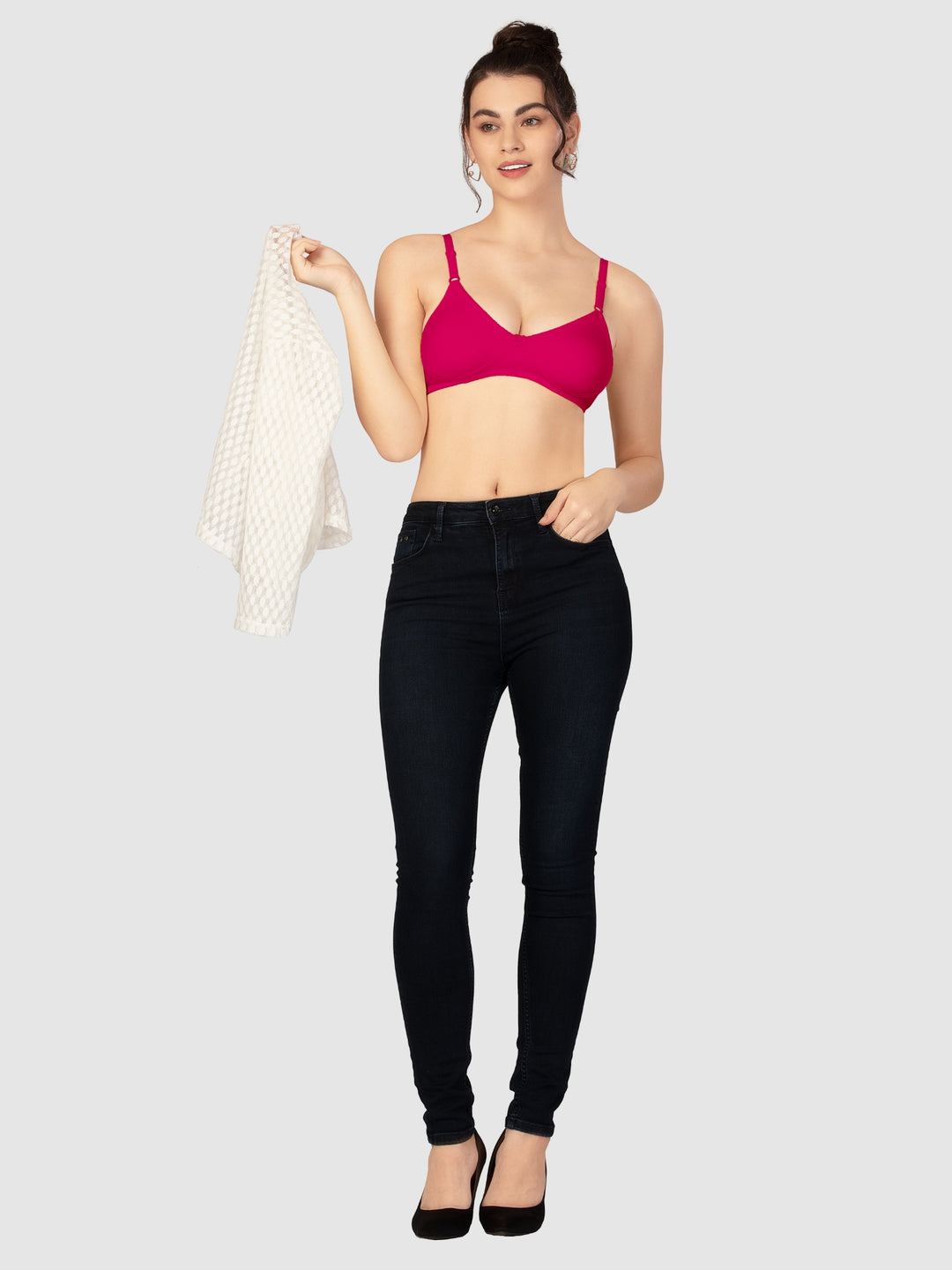 Lovable Multicolor Non Padded Non Wired Full Coverage Bra - (Pack of 2) CLASSIC-E.blue/Coral Red - Image 7 | Lovable India