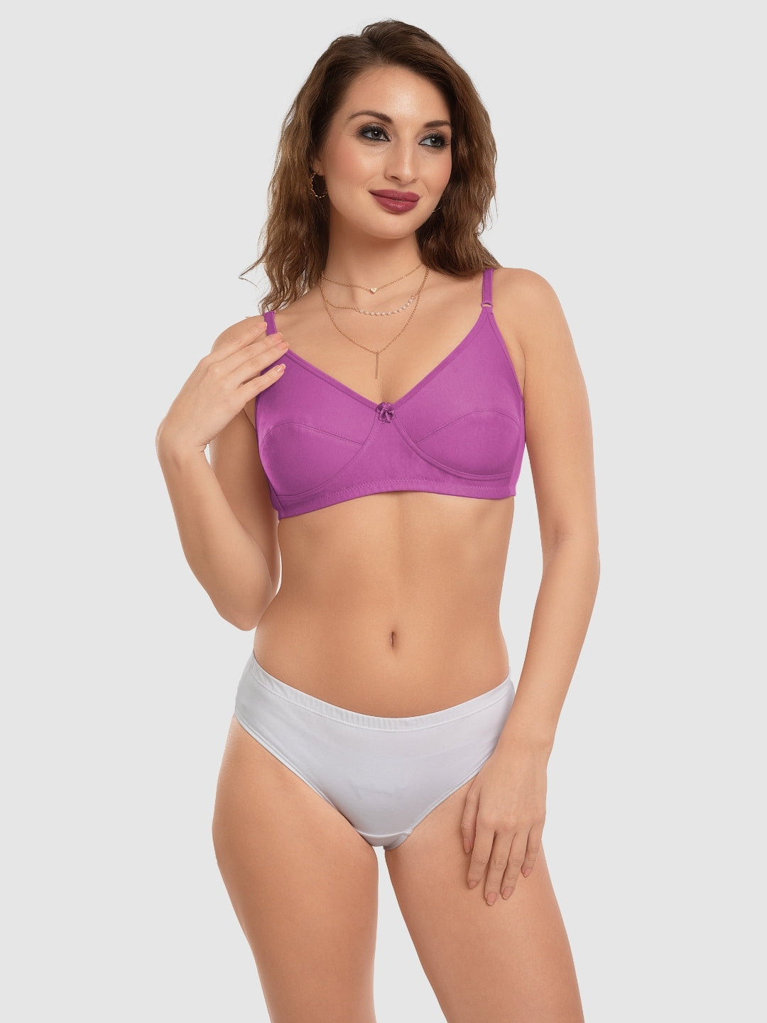 Daisy Dee Onion Pink and Crimson Red Non Padded Non-Wired Full Coverage Bra Pack of 2 - NSARH-O.PINK/CRIMSON RED