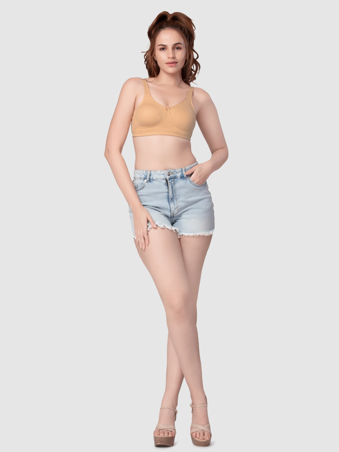 Daisy Dee Black and Skin Non Padded Non-Wired Full Coverage T-Shirt Bra Pack of 2 - NPLSH-Black/Skin