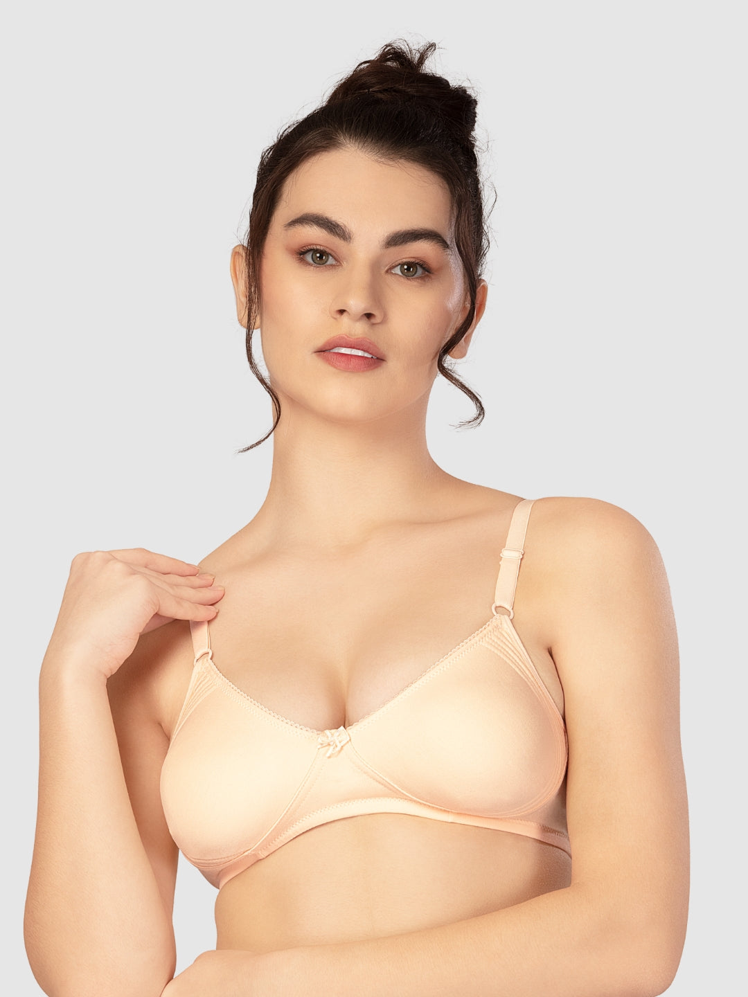 Lovable Multicolor Non Padded Non Wired Full Coverage Bra - (Pack of 2) CLASSIC-Black/Cream - Side View | Lovable India