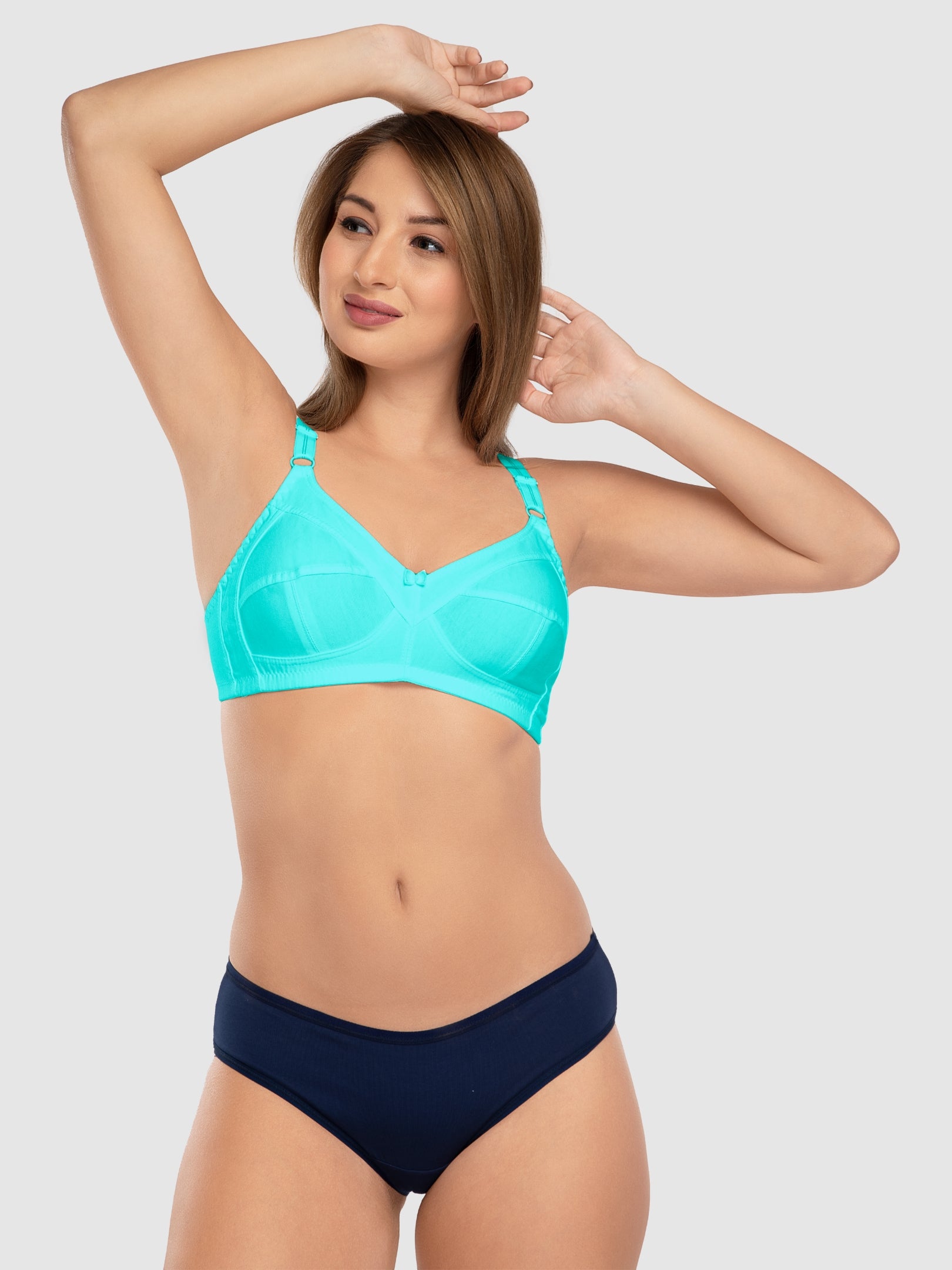 Daisy Dee Aqua Blue Non Padded Non Wired Full Coverage Bra - NSHPU-A Blue