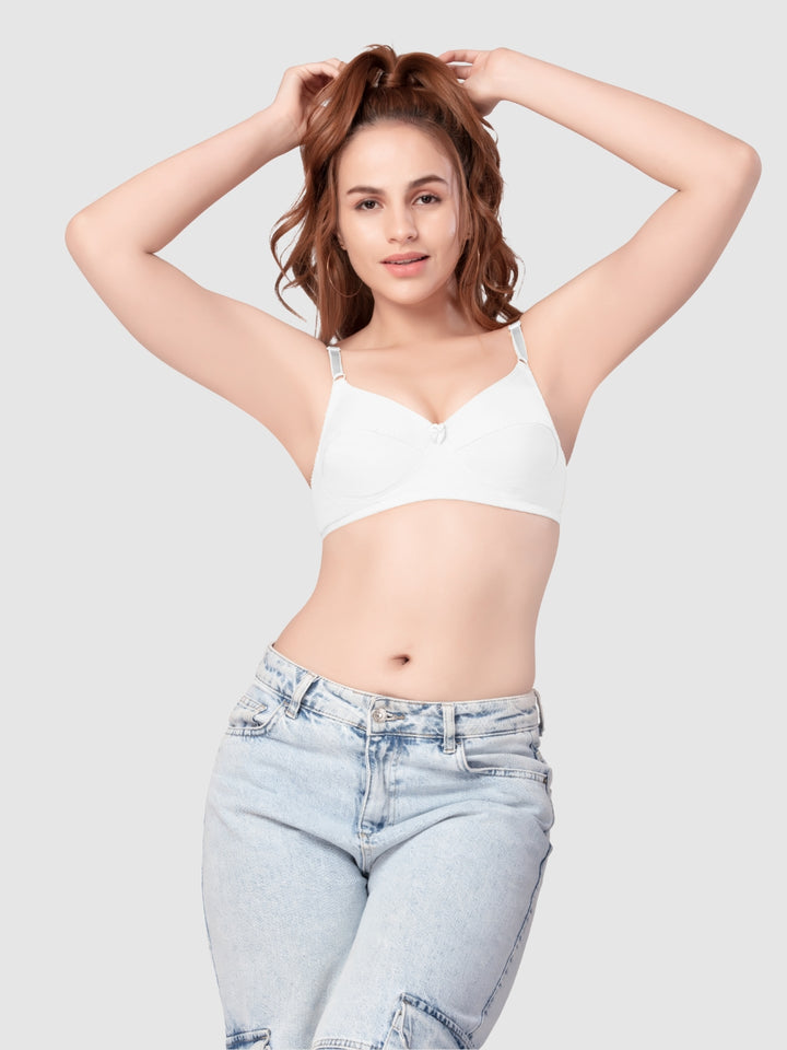 Daisy Dee Black and White Non Padded Non Wired Full Coverage Bra Pack of 2 - NMELN-BLACK/WHITE