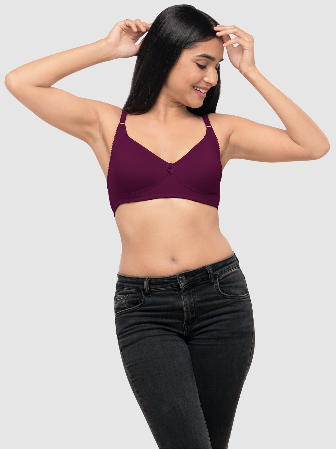 Lovable Multicolor Non Padded Non Wired Full Coverage Bra - (Pack of 2) Contours- Ink Blue/Wine