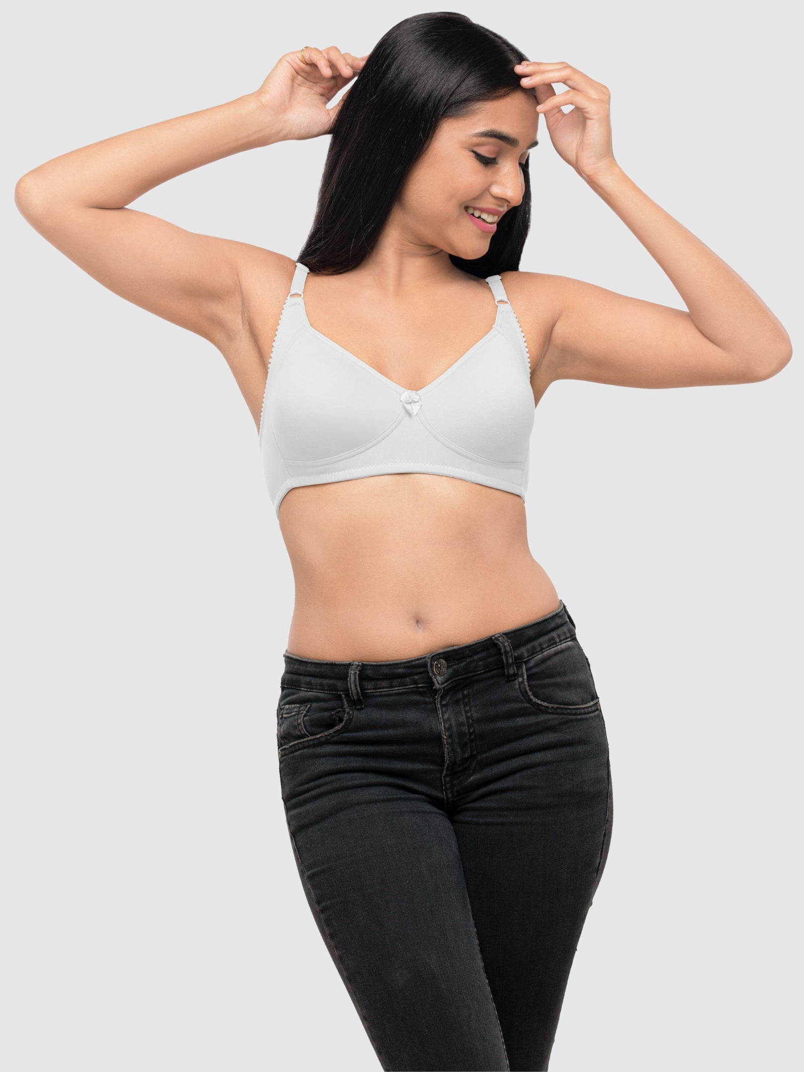 Lovable White Non Padded Non Wired Full Coverage Bra Contours-White