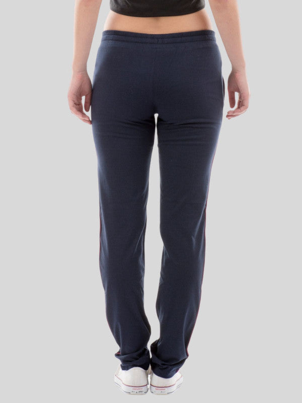 Women Navy Blue Solid Track Pants & Joggers_ NEO CLASSIC TRACK_N. Blue