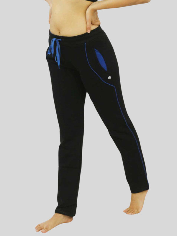 Women Black Solid Track Pants & Joggers_ NEO CLASSIC TRACK_BK