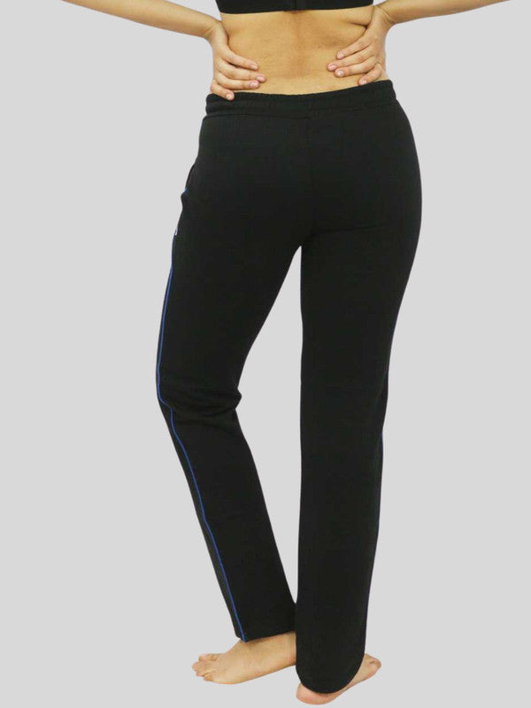 Women Black Solid Track Pants & Joggers_ NEO CLASSIC TRACK_BK