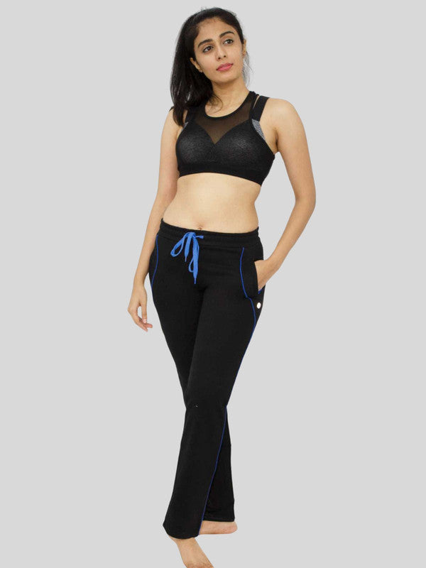 Women Black Solid Track Pants & Joggers_ NEO CLASSIC TRACK_BK