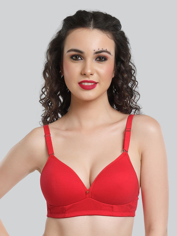 Lovable Prime Red Padded Non Wired Full Coverage Bra LE-236-Prime Red-Lovable India