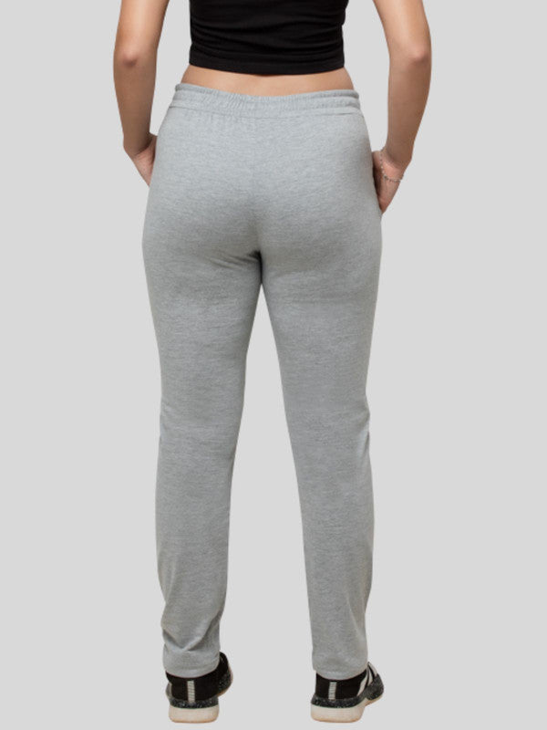 Women Light Grey Melange Solid Track Pants & Joggers WALKIN TRACK_LG-ML