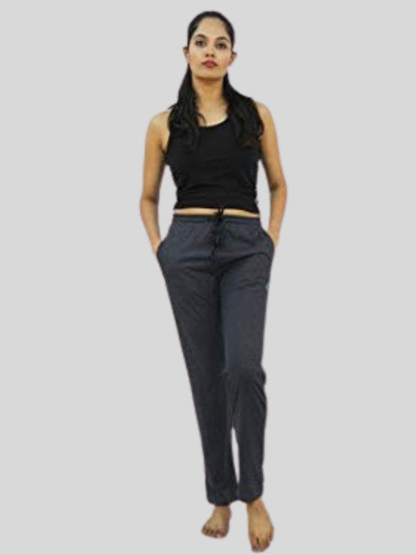 Women Blue Melange Solid Track Pants & Joggers WALKIN TRACK_BL-ML