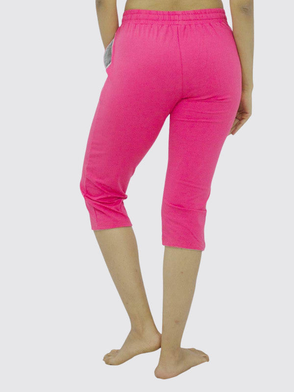 Women Coral Pink Solid Capri AT-EASE CAPRI -CP