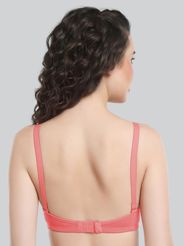Lovable Salmon Pink Padded Non Wired Full Coverage Bra LE-236-Salmon Pink