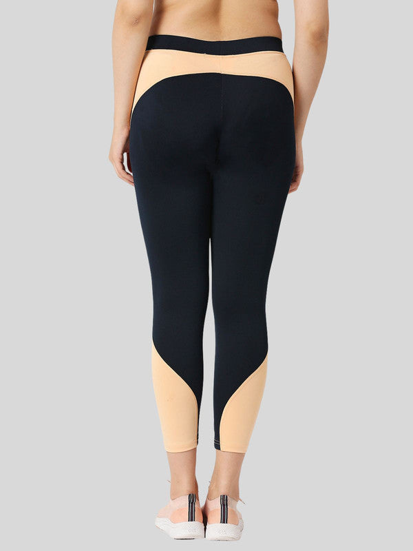 Women Almond-Navy Solid Tights AERO SPRINTER-AL-NY