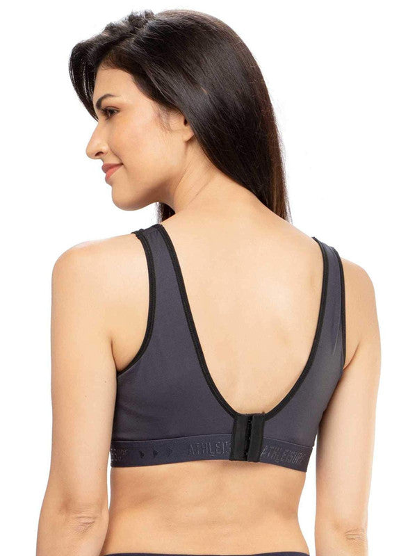 Lovable Steel Grey Padded Non Wired Full Coverage Bra ENERGY BRA_Steel Grey-Lovable India