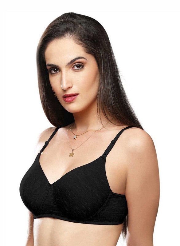 Lovable Black Padded Non Wired Full Coverage Bra SPICE-28-Black-Lovable India