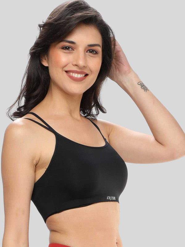 Lovable Black Non Padded Non Wired Full Coverage Bra - LTE SPORTS BRA-Black