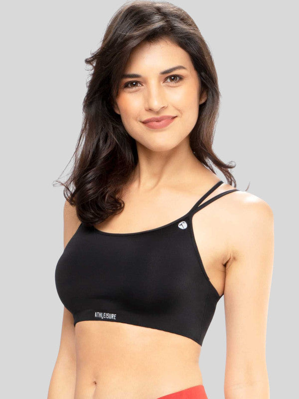 Lovable Black Non Padded Non Wired Full Coverage Bra - LTE SPORTS BRA-Black