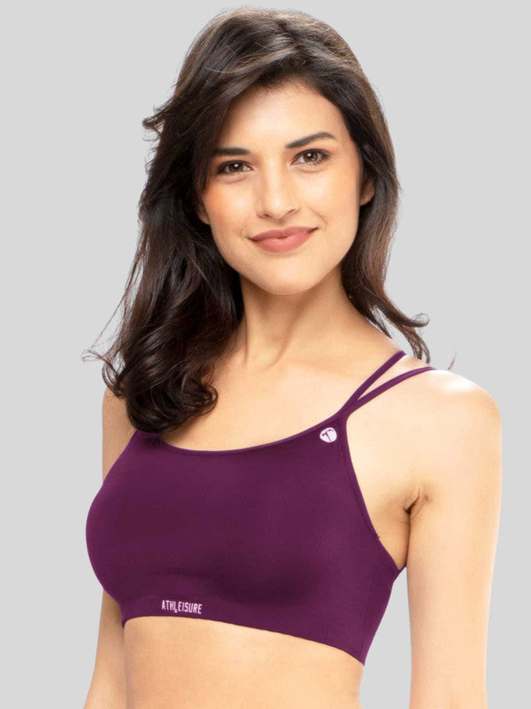 Lovable Wine Non Padded Non Wired Full Coverage Bra - LTE SPORTS BRA-Wine