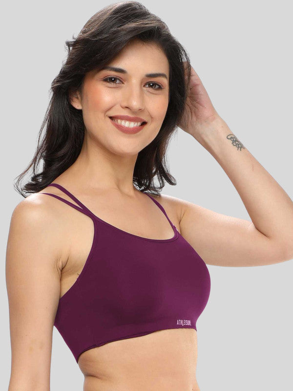 Lovable Wine Non Padded Non Wired Full Coverage Bra - LTE SPORTS BRA-Wine
