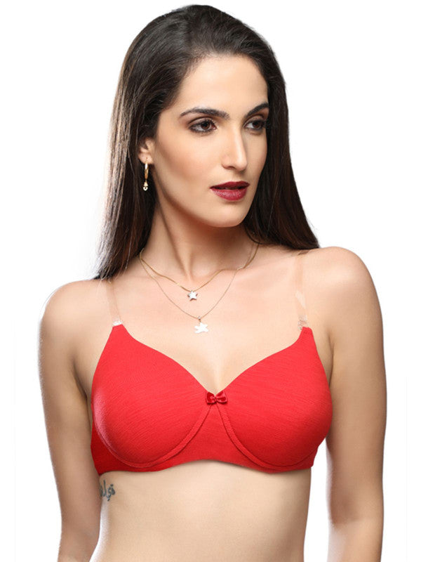 Lovable Red Padded Non Wired Full Coverage Bra LBC-03_Red