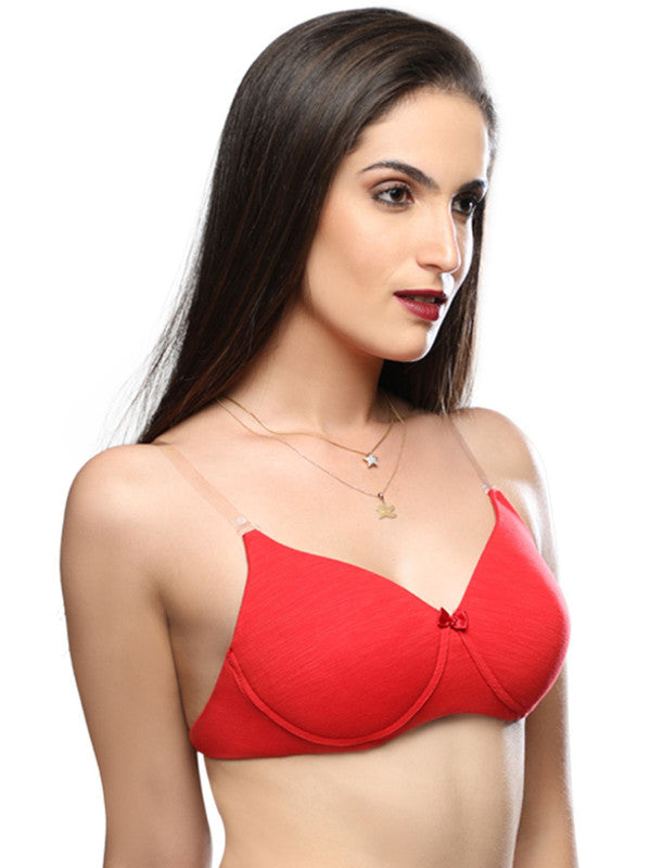 Lovable Red Padded Non Wired Full Coverage Bra LBC-03_Red-Lovable India