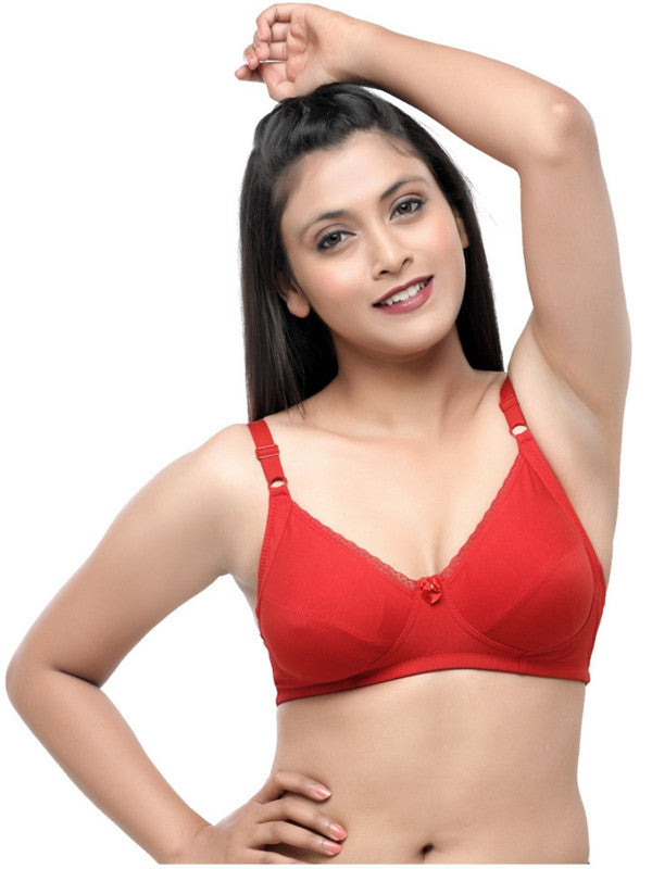 Lovable T.Red Non Padded Non Wired Full Coverage Bra COMFYST_T.Red-Lovable India