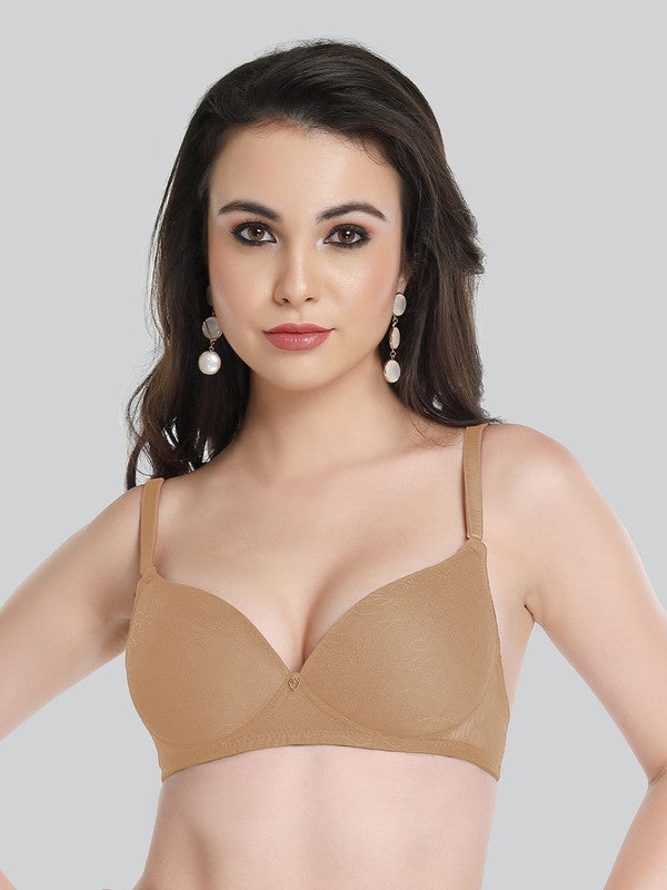 Lovable Skin Padded Non Wired 3/4th Coverage Bra LE-224-Skin