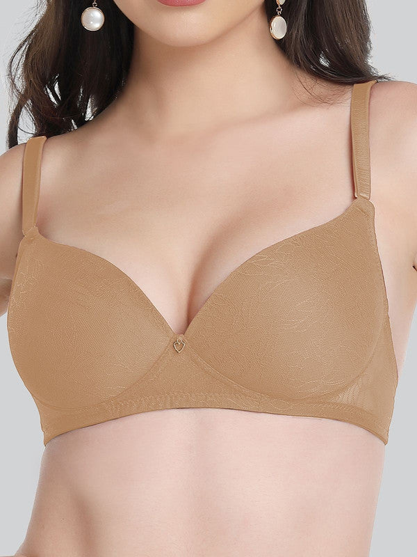 Lovable Skin Padded Non Wired 3/4th Coverage Bra LE-224-Skin